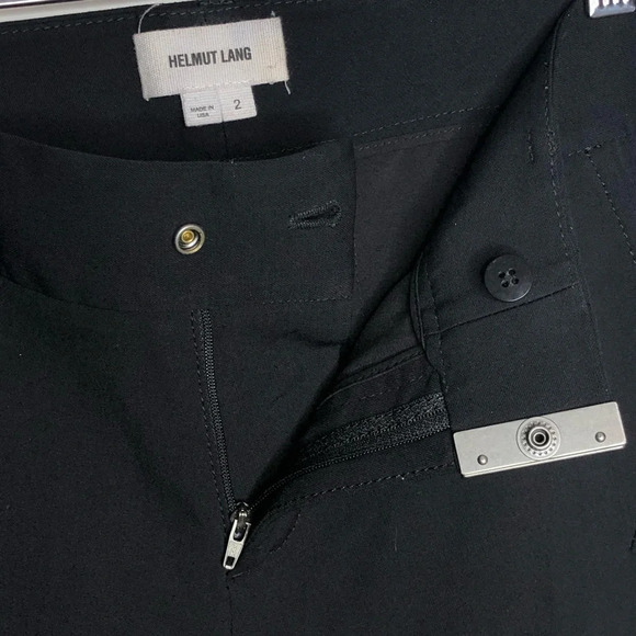 HELMUT LANG Black Snap Buckle Waist Trouser Pants - Picture 5 of 11